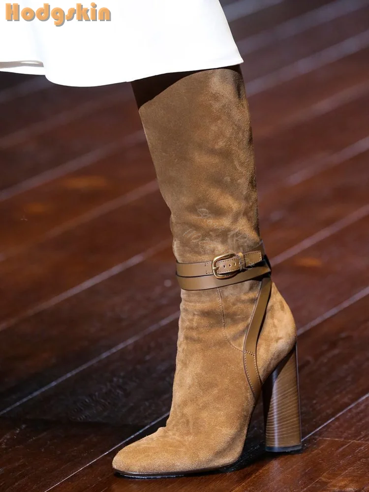 Sewing Zipper - Retro fivela cintas botas camurça costura