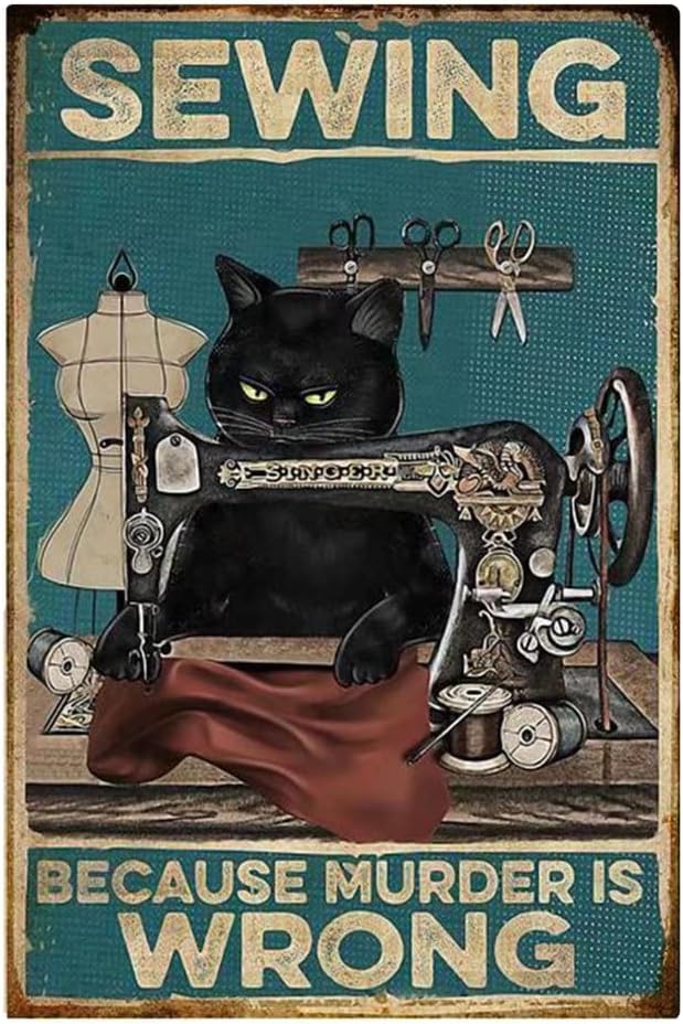 Sewing Art - Y1, Yepzoer Cat Kitty Estilo Retrô