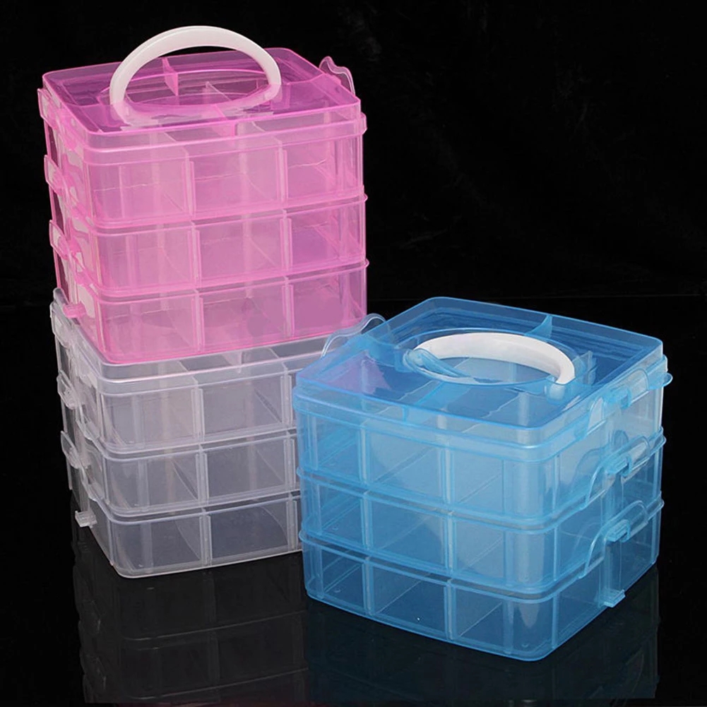 Bobbin Organizer Box - 3 camadas 18 compartimentos caixa de