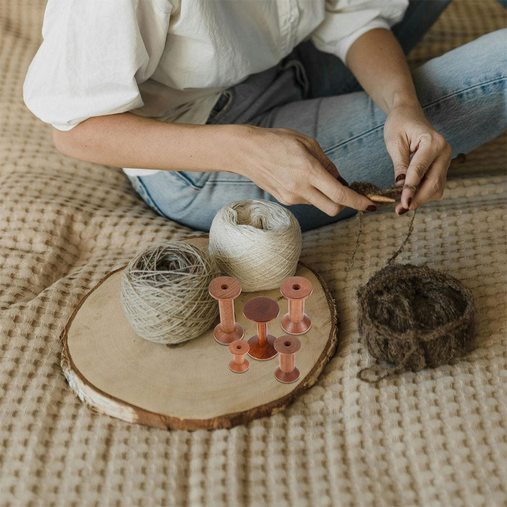 Sewing Knit - Conjunto de 7 Bobinas de Madeira: