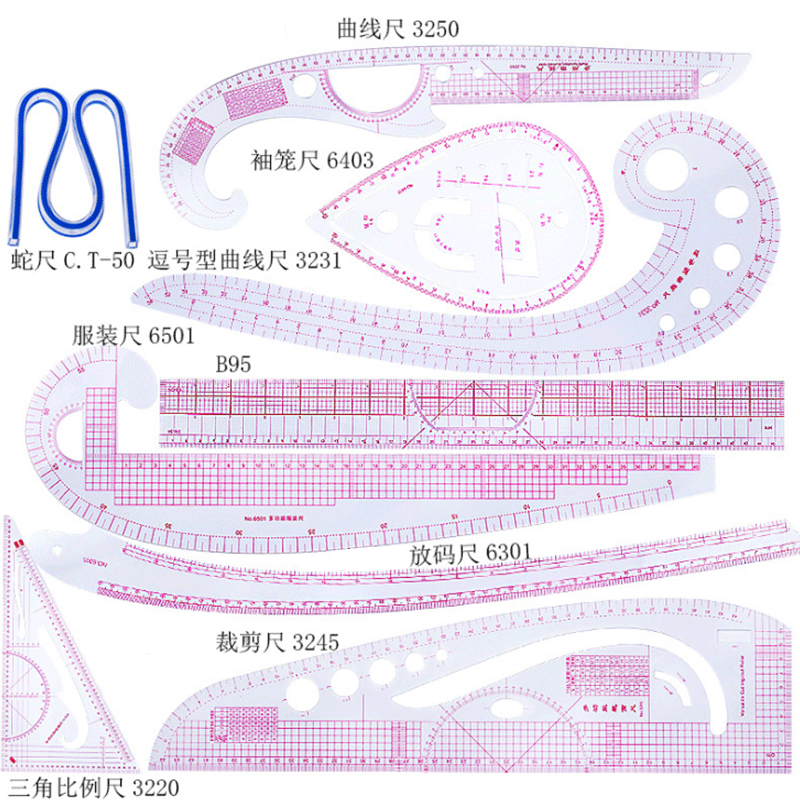 Sewing Gauge Ruler - 5/6/9 pçs conjunto kit de régua
