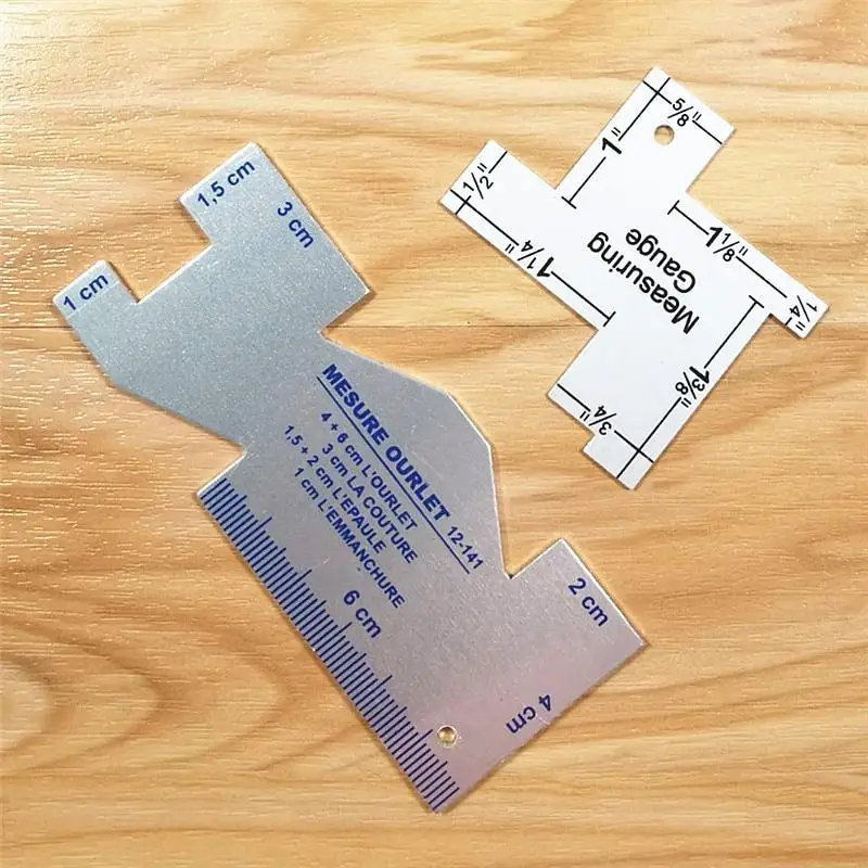 Sewing Gauge Ruler - Marcador de tecido alfaiate giz e