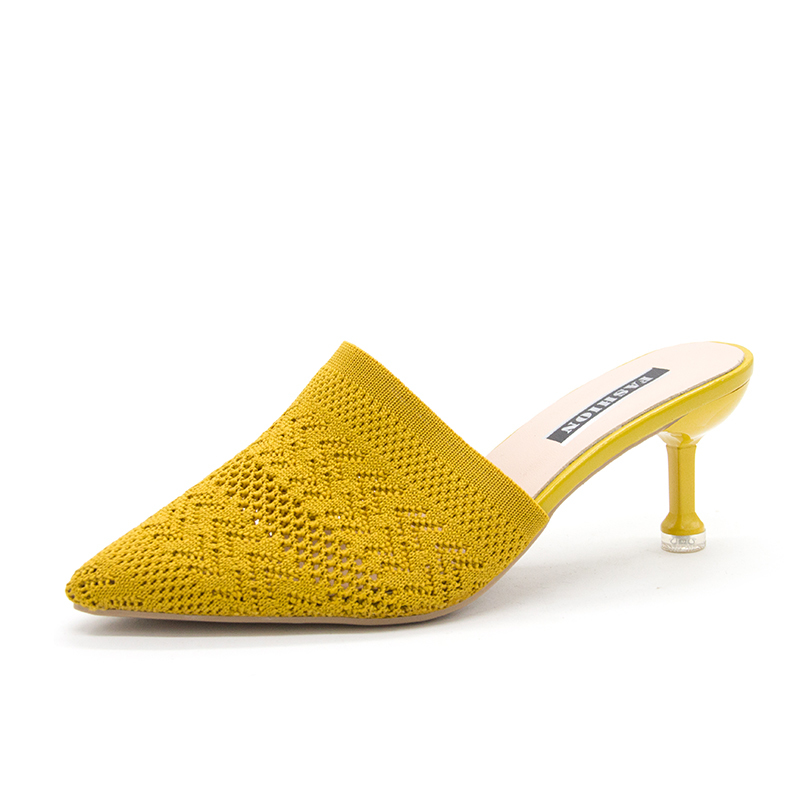 Sewing Knit - Chinelos Femininos de Verão Amarelo e