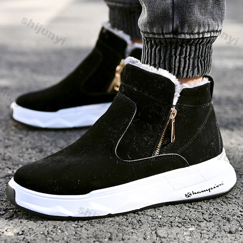 Sewing Zipper - Inverno masculino alta superior manter sapatos
