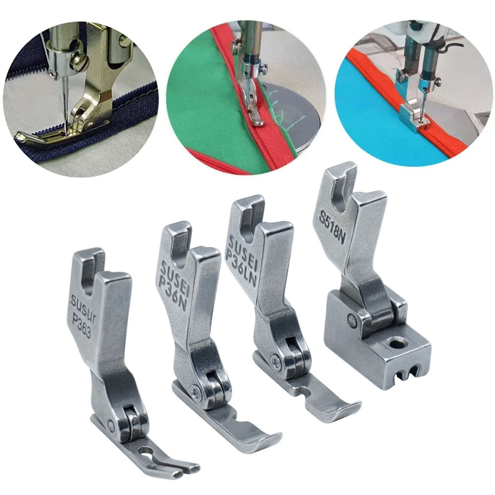 4 Pçs/set Zíper Calcador Indus - Zipper Foot Presser avaliação e preço