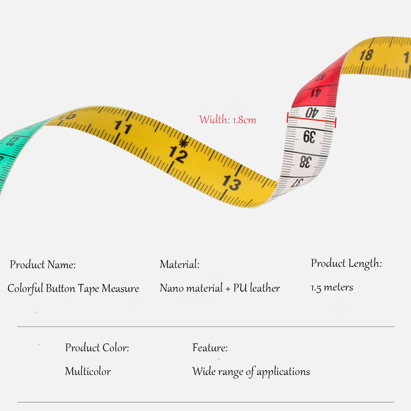 Fita Métrica Colorida de 1,5M  - Sewing Gauge Ruler avaliação e preço