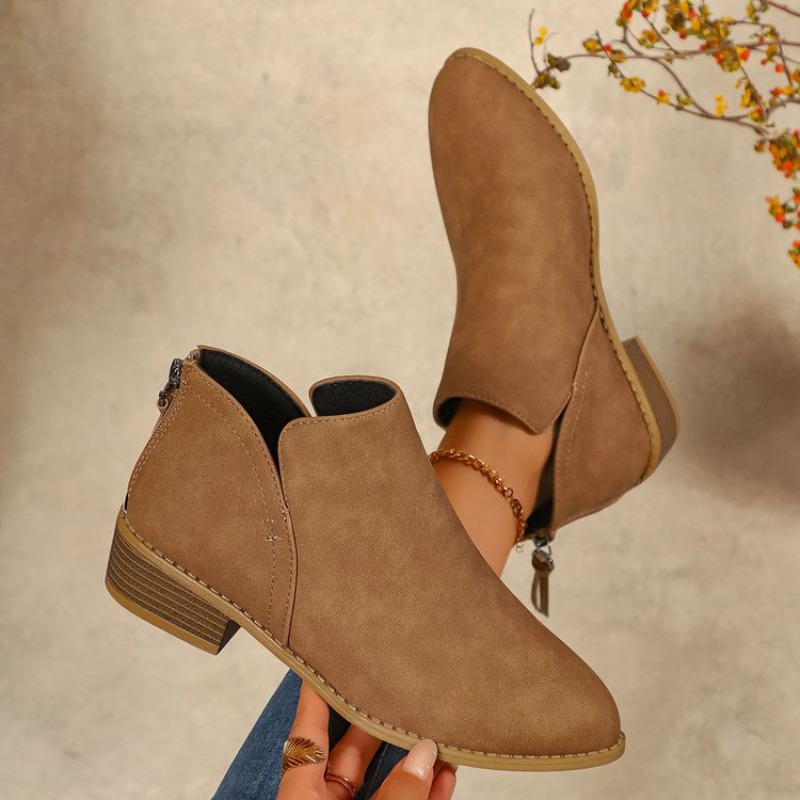 Botas de tornozelo femininas d - Sewing Zipper avaliação e preço