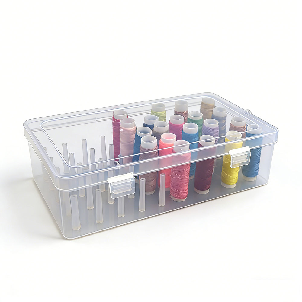Nova caixa para fios de costur - Bobbin Organizer Box avaliação e preço