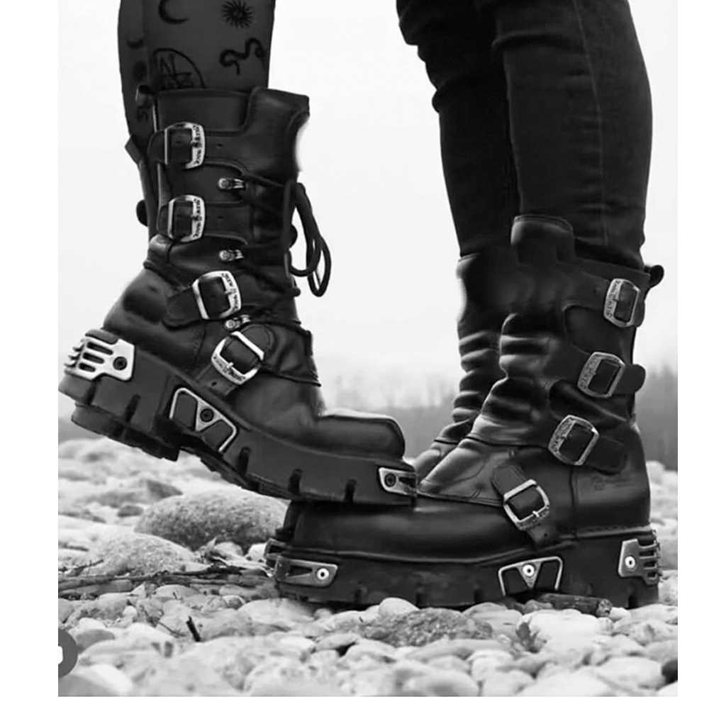 Novo masculino punk botas de m - Sewing Zipper avaliação e preço