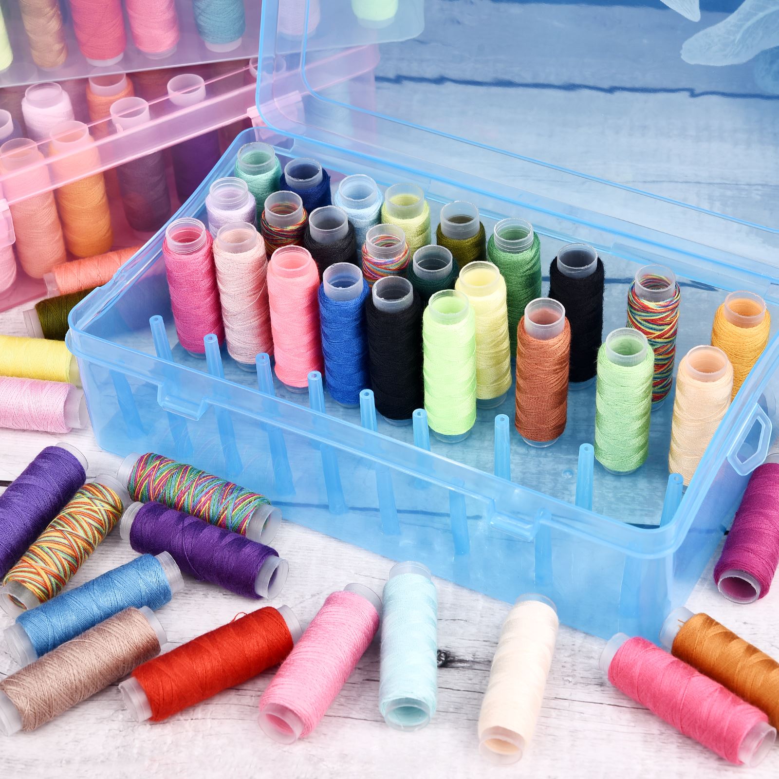 Caixa de linhas de costura de  - Bobbin Organizer Box avaliação e preço
