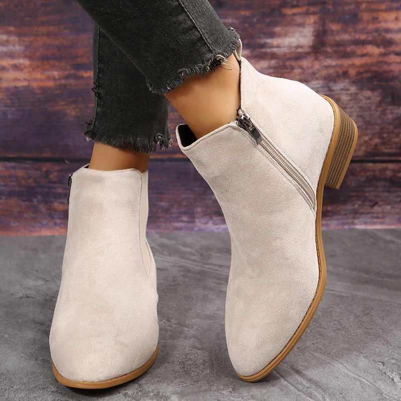 Botas curtas femininas outono  - Sewing Zipper avaliação e preço