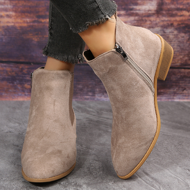Botas curtas femininas outono  - Sewing Zipper avaliação e preço