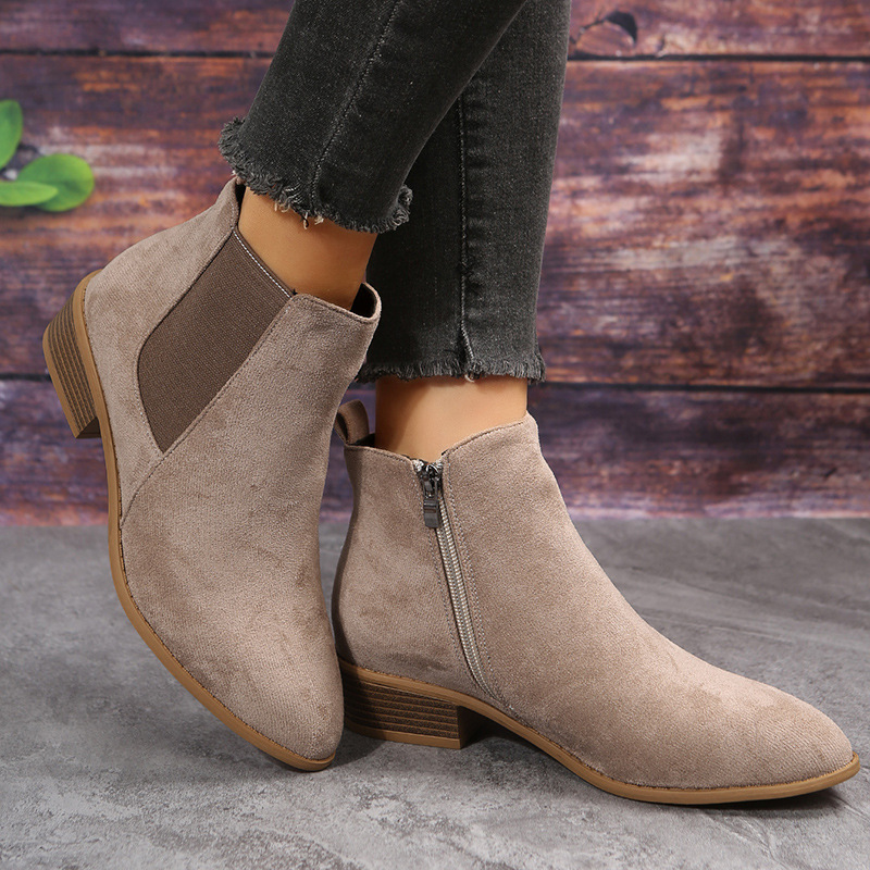 Botas curtas femininas outono  - Sewing Zipper avaliação e preço