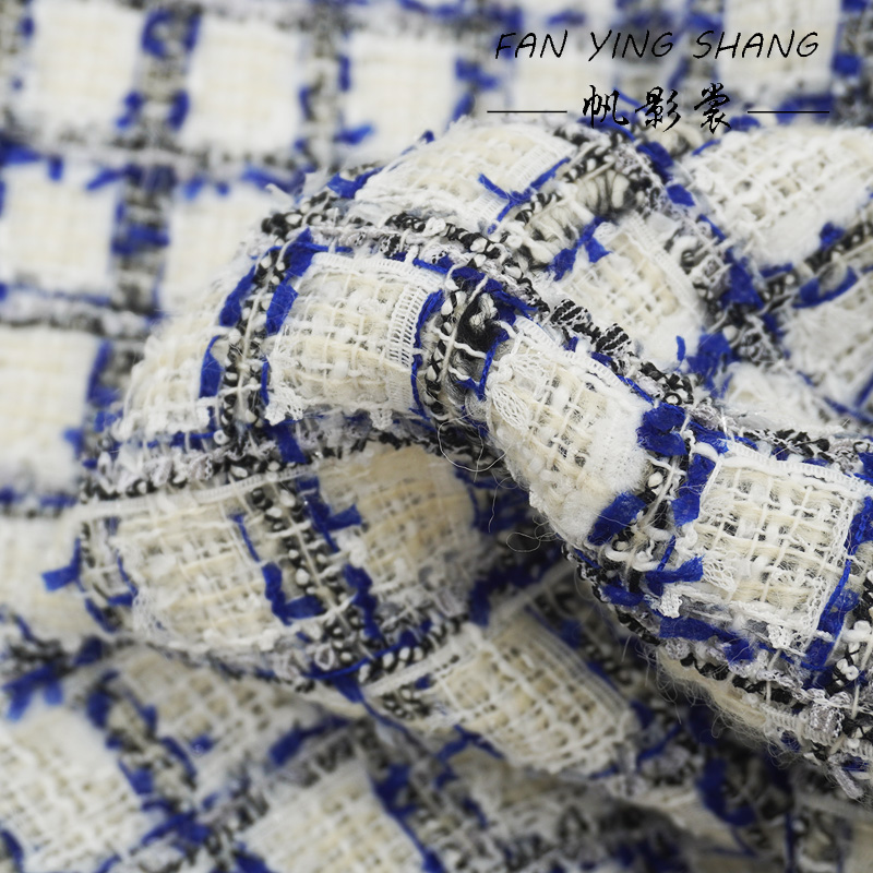 Azul preto xadrez borboleta ga - Sewing Tweed avaliação e preço