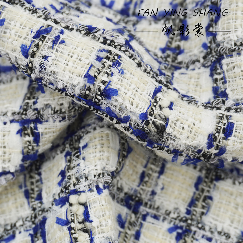 Azul preto xadrez borboleta ga - Sewing Tweed avaliação e preço