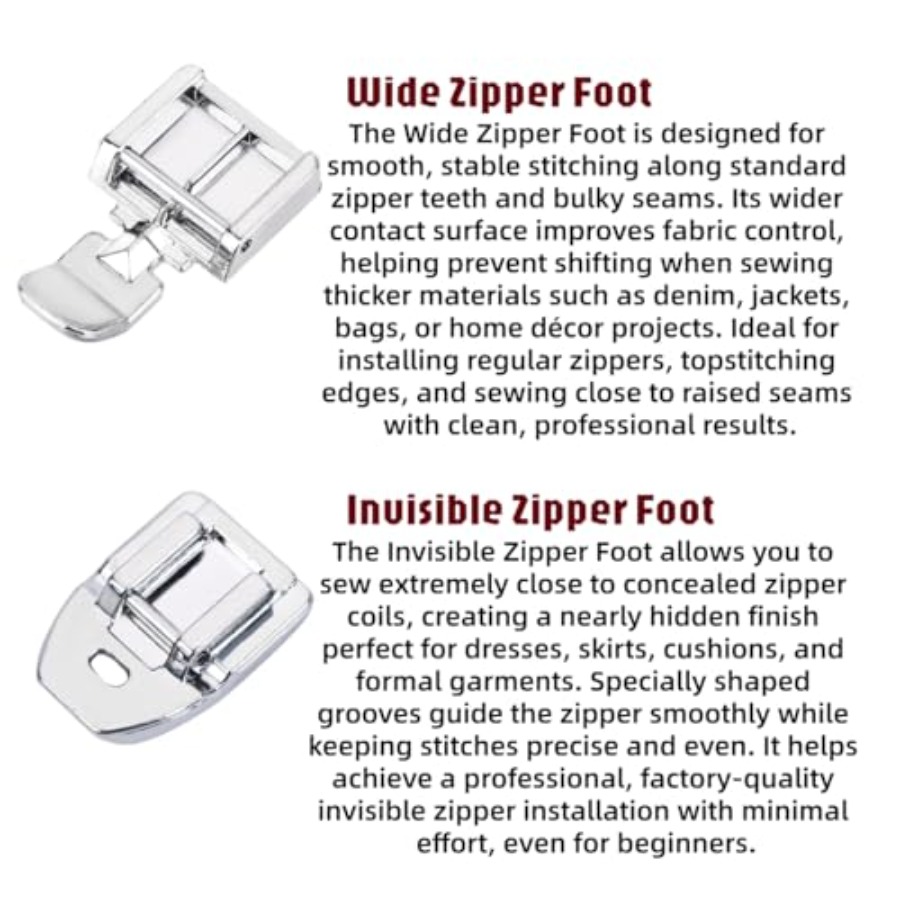 Kit de Calcadores para Zíper I - Zipper Foot Presser avaliação e preço