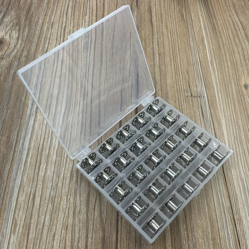 25 pçs/set bobinas vazias máqu - Bobbin Organizer Box avaliação e preço