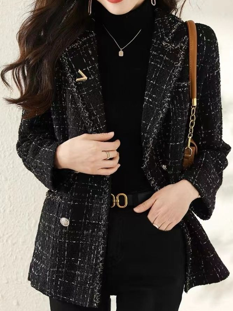 Feminino 2025 novo outono inve - Sewing Tweed avaliação e preço